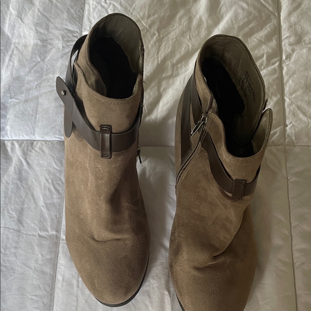 Cato Brown Suede Ankle Booties